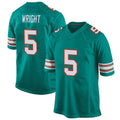 Johmsee M.Dolphins #5 Jaylen Wright Player Aqua Alternate Home Game Stitched Jerseys