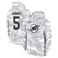 Johmsee M.Dolphins #5 Jaylen Wright Player Arctic Camo Salute to Service Hoodies Limited Game Stitched Jerseys