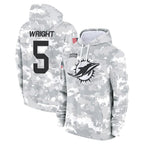 Johmsee M.Dolphins #5 Jaylen Wright Player Arctic Camo Salute to Service Hoodies Limited Game Stitched Jerseys