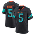 Johmsee M.Dolphins #5 Jaylen Wright Player Black Pitch Rivalries Collection Home Game Stitched Jerseys