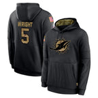 Johmsee M.Dolphins #5 Jaylen Wright Player Black Salute to Service Hoodies Limited Game Stitched Jerseys