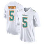 Johmsee M.Dolphins #5 Jaylen Wright Player White Fashion Home Game Stitched Jerseys