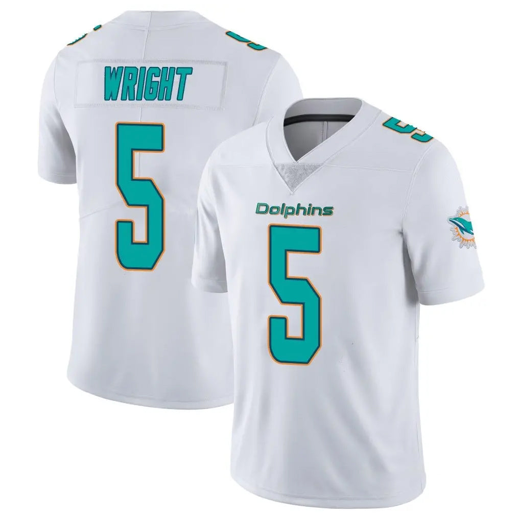 Johmsee M.Dolphins #5 Jaylen Wright Player White Limited Vapor Untouchable Home Game Stitched Jerseys