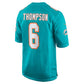 M.Dolphins #6 Skylar Thompson Aqua Team Game Stitched American Football Jerseys