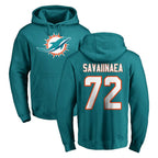 Johmsee M.Dolphins #72 Jonah Savaiinaea Player Aqua LOGO Pullover Hoodies Limited Stitched Jerseys