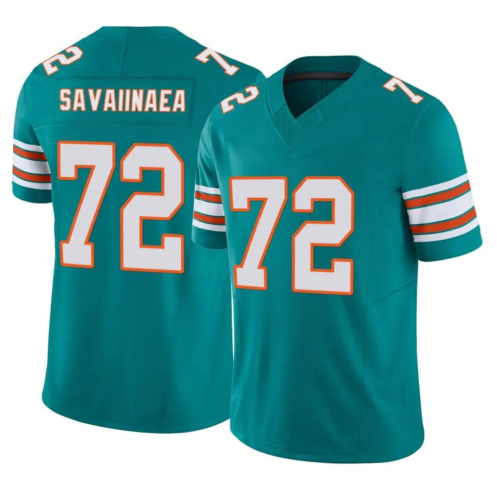 Johmsee M.Dolphins #72 Jonah Savaiinaea Player Aqua Limited Alternate Vapor F.U.S.E. Home Game Stitched Jerseys