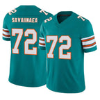 Johmsee M.Dolphins #72 Jonah Savaiinaea Player Aqua Limited Alternate Vapor F.U.S.E. Home Game Stitched Jerseys