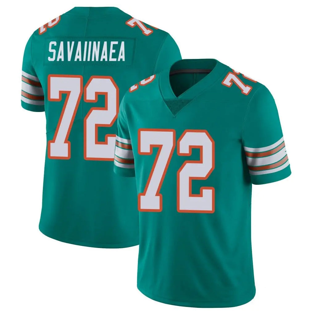 Johmsee M.Dolphins #72 Jonah Savaiinaea Player Aqua Limited Alternate Vapor Untouchable Home Game Stitched Jerseys