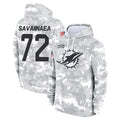 Johmsee M.Dolphins #72 Jonah Savaiinaea Player Arctic Camo Salute to Service Hoodies Limited Game Stitched Jerseys