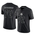 Johmsee M.Dolphins #72 Jonah Savaiinaea Player Black Reflective Limited Game Stitched Jerseys
