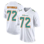 Johmsee M.Dolphins #72 Jonah Savaiinaea Player White Fashion Home Game Stitched Jerseys