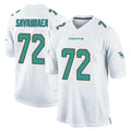Johmsee M.Dolphins #72 Jonah Savaiinaea Player White Home Game Stitched Jerseys