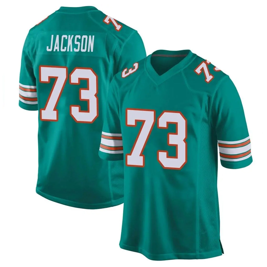 Johmsee M.Dolphins #73 Austin Jackson Player Aqua Alternate Home Game Stitched Jerseys