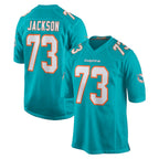 Johmsee M.Dolphins #73 Austin Jackson Player Aqua Home Game Stitched Jerseys