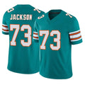 Johmsee M.Dolphins #73 Austin Jackson Player Aqua Limited Alternate Vapor F.U.S.E. Home Game Stitched Jerseys
