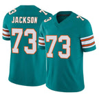Johmsee M.Dolphins #73 Austin Jackson Player Aqua Limited Alternate Vapor F.U.S.E. Home Game Stitched Jerseys