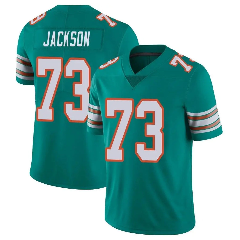 Johmsee M.Dolphins #73 Austin Jackson Player Aqua Limited Alternate Vapor Untouchable Home Game Stitched Jerseys