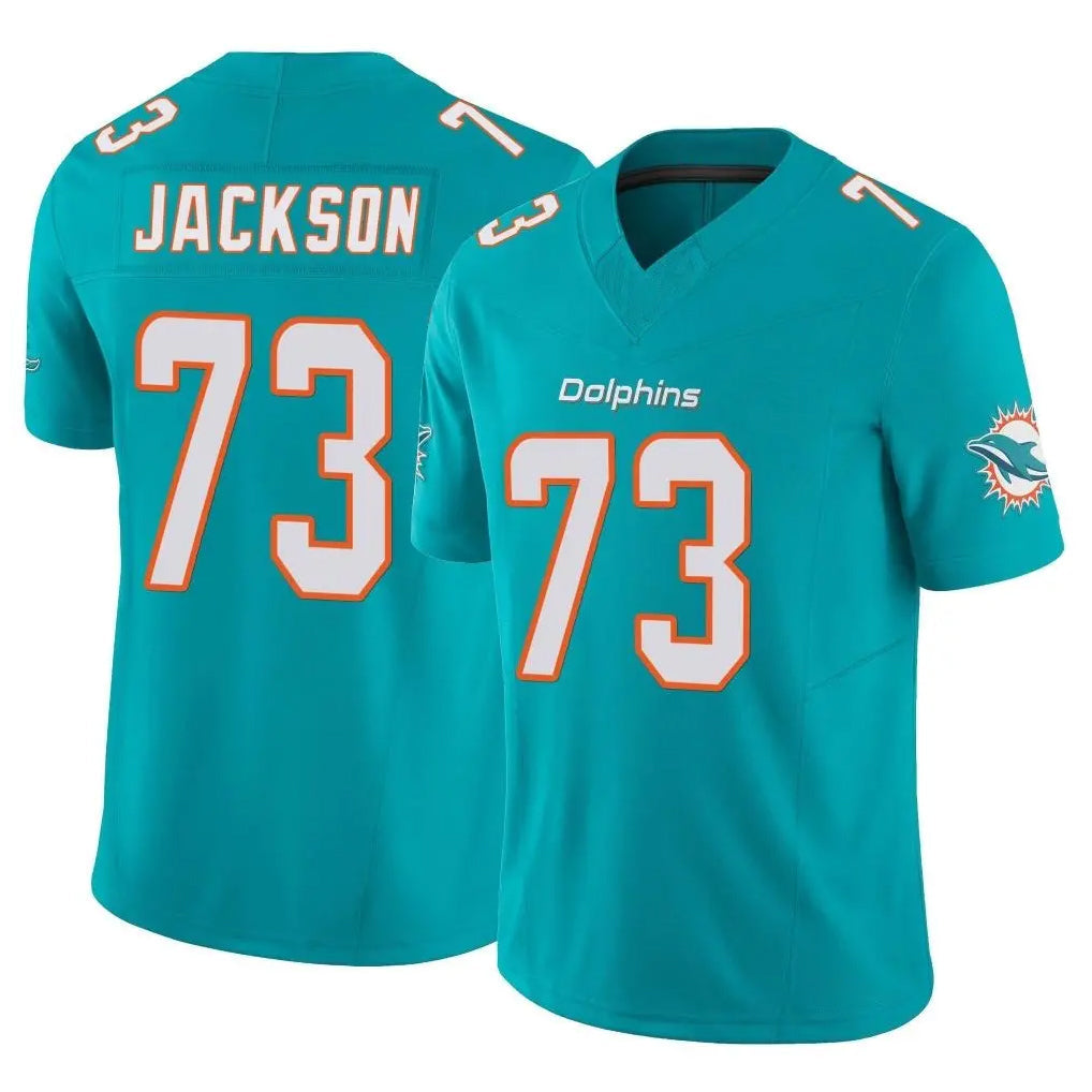 Johmsee M.Dolphins #73 Austin Jackson Player Aqua Limited Vapor F.U.S.E. Home Game Stitched Jerseys