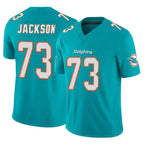 Johmsee M.Dolphins #73 Austin Jackson Player Aqua Limited Vapor F.U.S.E. Home Game Stitched Jerseys