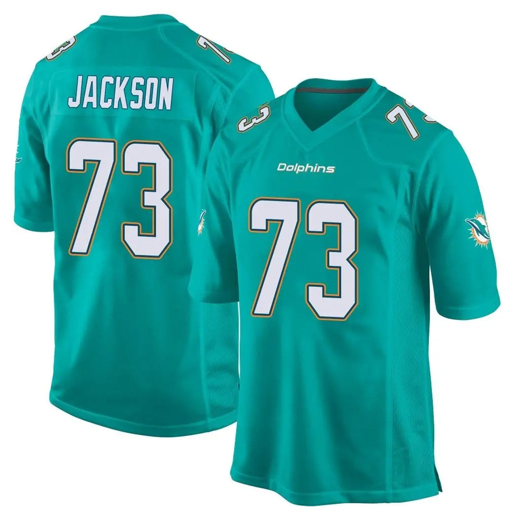 Johmsee M.Dolphins #73 Austin Jackson Player Aqua Team Color Home Game Stitched Jerseys