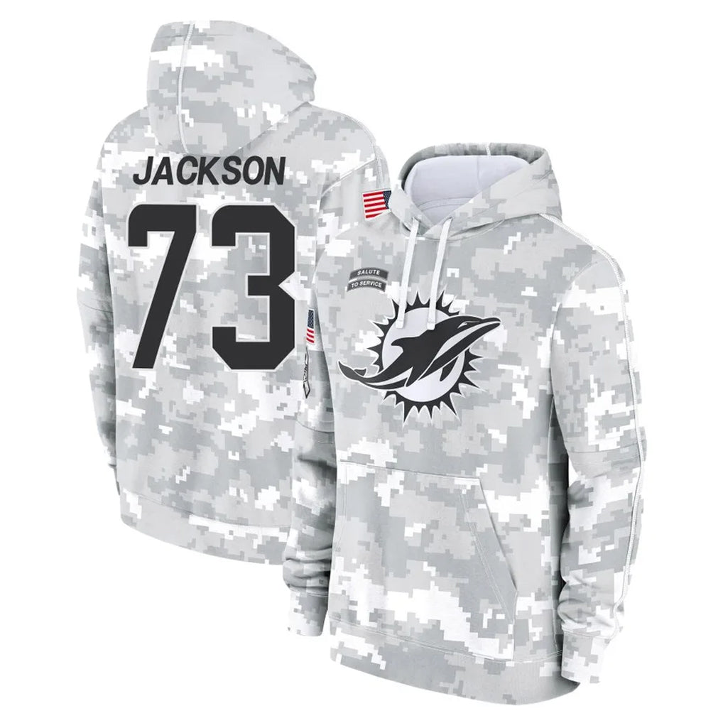 Johmsee M.Dolphins #73 Austin Jackson Player Arctic Camo Salute to Service Hoodies Limited Game Stitched Jerseys