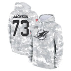 Johmsee M.Dolphins #73 Austin Jackson Player Arctic Camo Salute to Service Hoodies Limited Game Stitched Jerseys