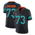 Johmsee M.Dolphins #73 Austin Jackson Player Black Limited Pitch Rivalries Collection Home Game Stitched Jerseys