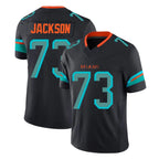 Johmsee M.Dolphins #73 Austin Jackson Player Black Limited Pitch Rivalries Collection Home Game Stitched Jerseys