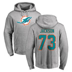 Johmsee M.Dolphins #73 Austin Jackson Player Gray LOGO Pullover Hoodies Limited Stitched Jerseys