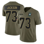 Johmsee M.Dolphins #73 Austin Jackson Player Olive 2025 Salute To Service Limited Game Stitched Jerseys