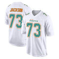 Johmsee M.Dolphins #73 Austin Jackson Player White Fashion Home Game Stitched Jerseys