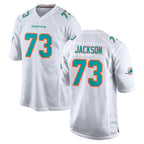Johmsee M.Dolphins #73 Austin Jackson Player White Limited Home Game Stitched Jerseys