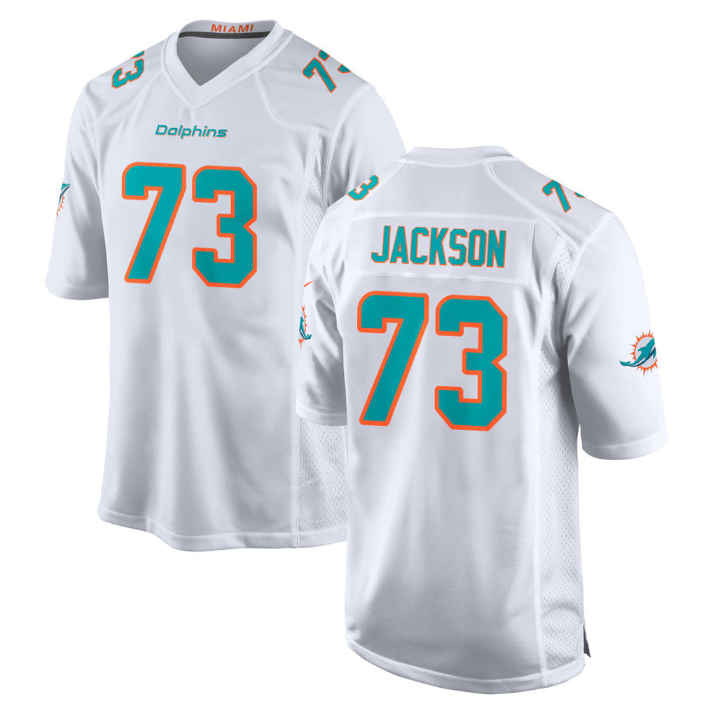 Johmsee M.Dolphins #73 Austin Jackson Player White Limited Home Game Stitched Jerseys