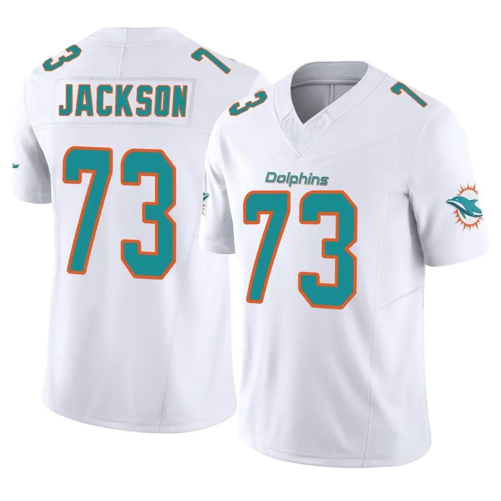 Johmsee M.Dolphins #73 Austin Jackson Player White Limited Vapor F.U.S.E. Home Game Stitched Jerseys