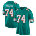Johmsee M.Dolphins #74 Kadyn Proctor Player Aqua Alternate Home Game Stitched Jerseys