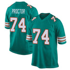 Johmsee M.Dolphins #74 Kadyn Proctor Player Aqua Alternate Home Game Stitched Jerseys