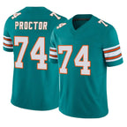 Johmsee M.Dolphins #74 Kadyn Proctor Player Aqua Limited Alternate Vapor F.U.S.E. Home Game Stitched Jerseys