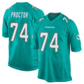 Johmsee M.Dolphins #74 Kadyn Proctor Player Aqua Team Color Home Game Stitched Jerseys