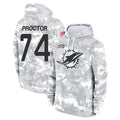 Johmsee M.Dolphins #74 Kadyn Proctor Player Arctic Camo Salute to Service Hoodies Limited Game Stitched Jerseys