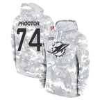 Johmsee M.Dolphins #74 Kadyn Proctor Player Arctic Camo Salute to Service Hoodies Limited Game Stitched Jerseys