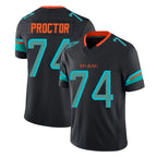 Johmsee M.Dolphins #74 Kadyn Proctor Player Black Limited Pitch Rivalries Collection Home Game Stitched Jerseys
