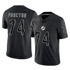 Johmsee M.Dolphins #74 Kadyn Proctor Player Black Reflective Limited Game Stitched Jerseys