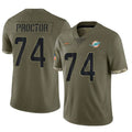Johmsee M.Dolphins #74 Kadyn Proctor Player Olive Salute To Service Limited Stitched Jerseys