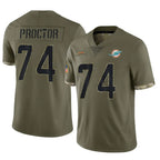Johmsee M.Dolphins #74 Kadyn Proctor Player Olive Salute To Service Limited Stitched Jerseys