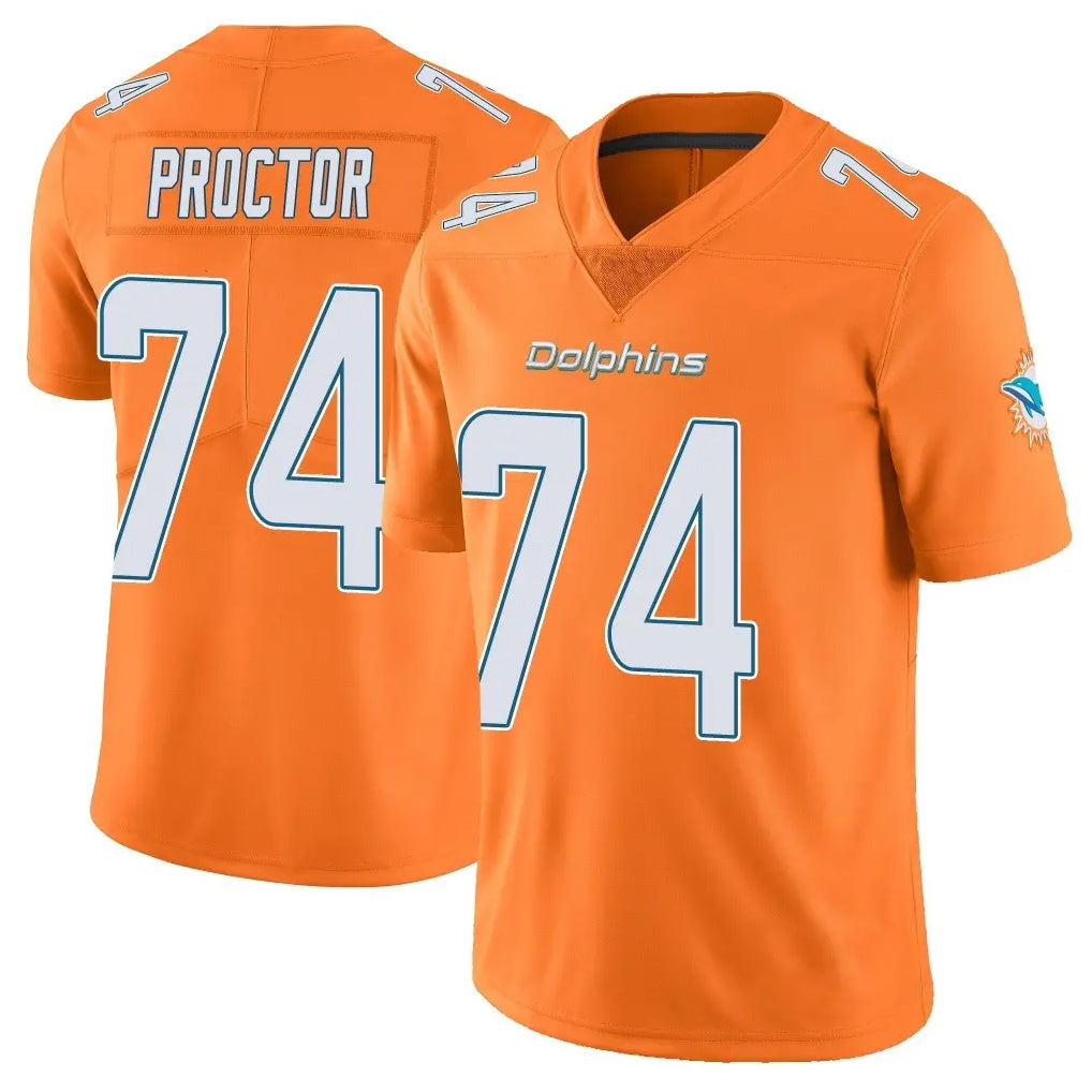 Johmsee M.Dolphins #74 Kadyn Proctor Player Orange Limited Home Game Stitched Jerseys