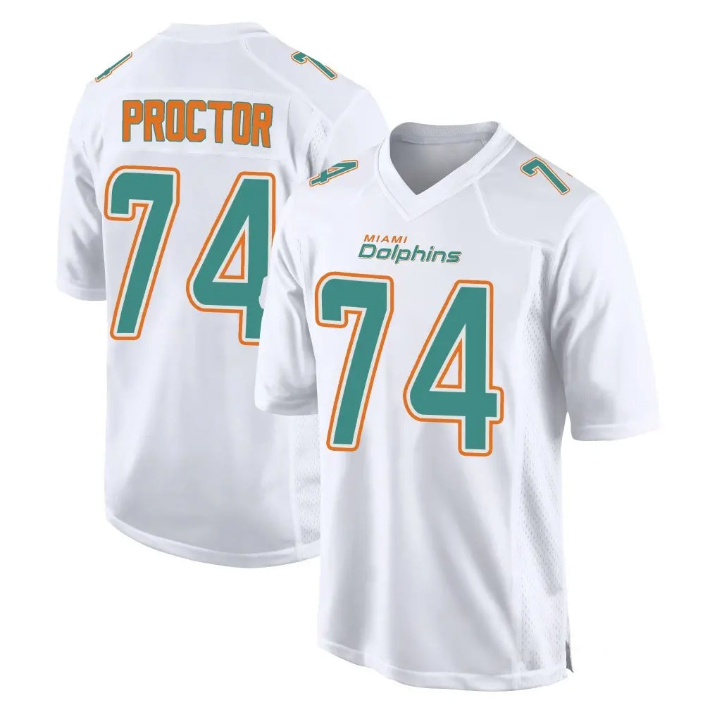 Johmsee M.Dolphins #74 Kadyn Proctor Player White Fashion Home Game Stitched Jerseys
