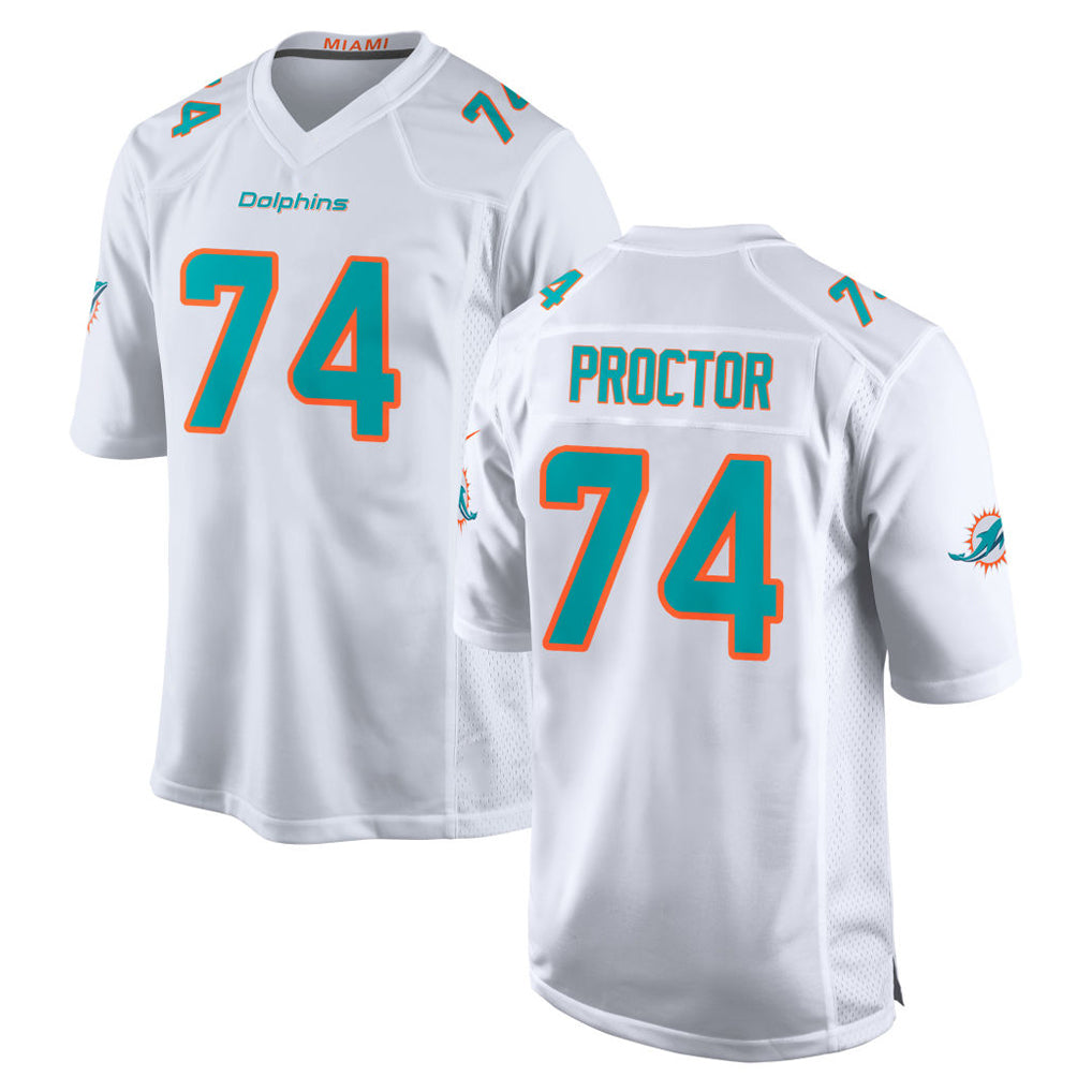Johmsee M.Dolphins #74 Kadyn Proctor Player White Limited Home Game Stitched Jerseys