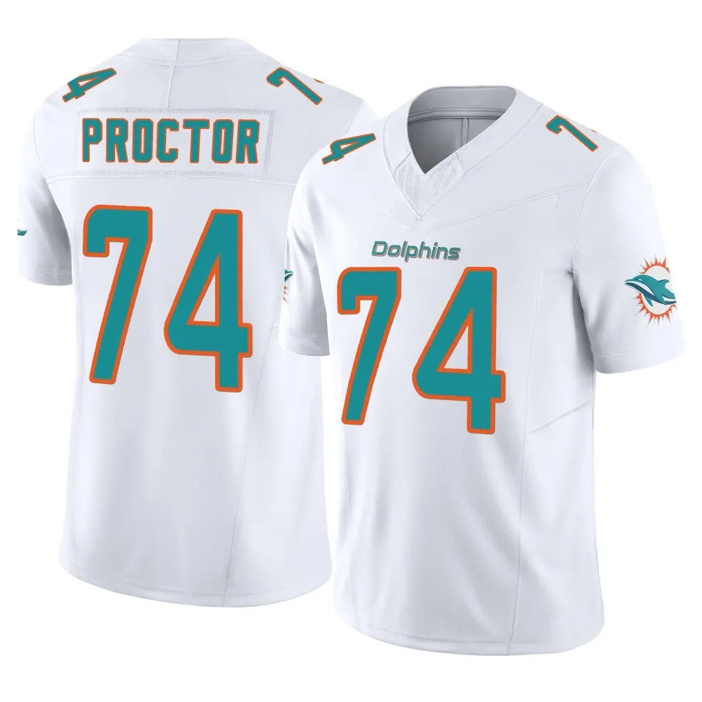 Johmsee M.Dolphins #74 Kadyn Proctor Player White Limited Vapor F.U.S.E. Home Game Stitched Jerseys