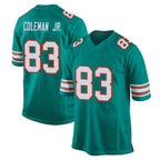 Johmsee M.Dolphins #83 Kevin Coleman Jr. Player Aqua Alternate Home Game Stitched Jerseys