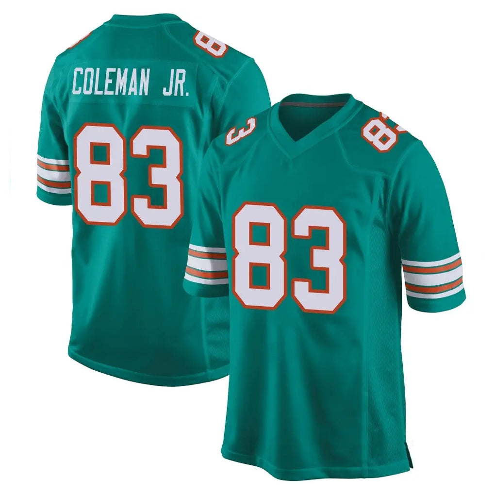 Johmsee M.Dolphins #83 Kevin Coleman Jr. Player Aqua Alternate Home Game Stitched Jerseys